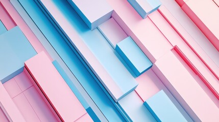 Fototapeta premium Blassblauer und Rosa Farbverlauf mit feiner Struktur und geometrischen Linien im Retro-Stil