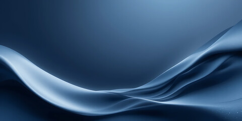Fototapeta premium Elegant abstract background with flowing, silky blue waves. The soft curves and deep blue tones create a modern and sophisticated look