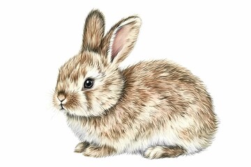 Obraz premium Watercolor baby bunny. Vector illustration with hand drawn fluffy rabbit, easter bunny. Clip art