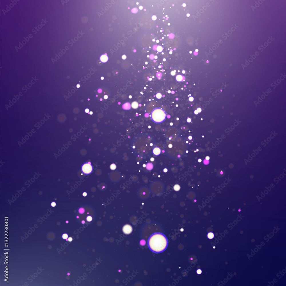 Poster Christmas light effect with glowing bokeh and sparkling particles on a transparent background. Perfect for overlays, festive designs, and magical backgrounds.
