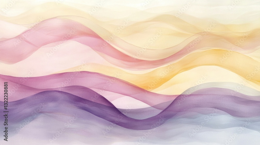 Aufkleber flowing waves of pastel colors weave seamlessly across the canvas, creating a tranquil and calming e