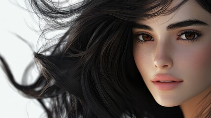 Fototapeta premium black hair model png