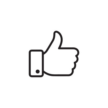recommend clip art: Minimalist like icon symbolizing approval, positivity, and success, thumbs up icon line art, vector