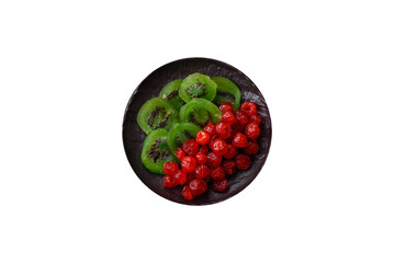 Dried sweet green kiwi or candied fruit