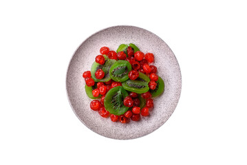 Dried sweet red pitted cherries or candied fruits