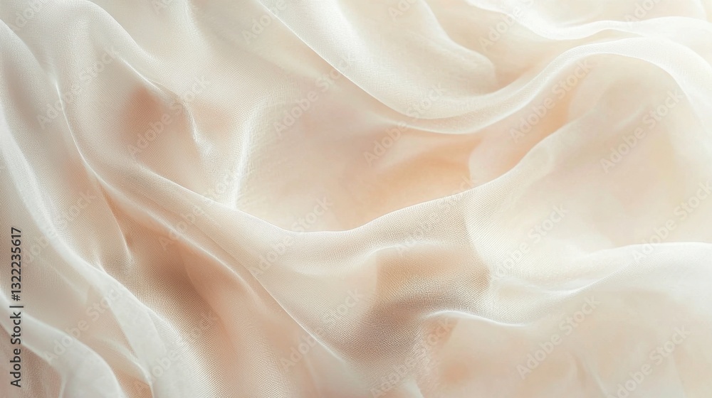 Poster soft cream fabric flows gracefully, capturing the light beautifully and creating a serene atmosphere