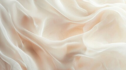 Fototapeta premium Soft cream fabric flows gracefully, capturing the light beautifully and creating a serene atmosphere with soft textures and gentle folds, inviting a sense of calm