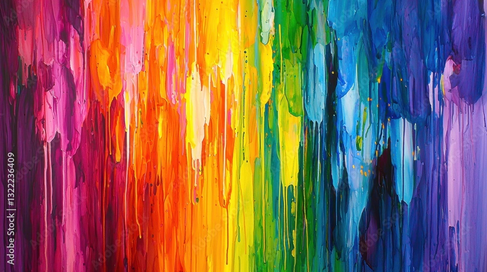 Aufkleber the artwork features a stunning spectrum of colors dripping and blending together, creating a dynami