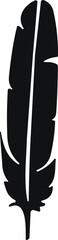 Bird Feather. Feathers vector in a flat style. Pen icon. Black quill feather silhouette. Plumelet
