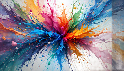 A stunning watercolor painting of a colorful splash, powered by AI to create a dynamic and visually striking representation of artistic creativity.
