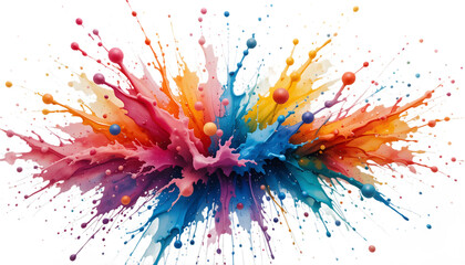 A stunning watercolor painting of a colorful splash, powered by AI to create a dynamic and visually striking representation of artistic creativity.
