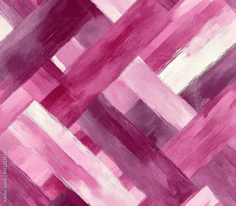 Poster vibrant pattern of pink and violet brush strokes creates dynamic visual, seamless pattern style.