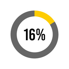 16% percent percentage diagram meter from ready-to-use for web design, user interface UI or infographic	