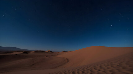 Stunning Starry Night Sky Over Desert Sand Dunes Landscape