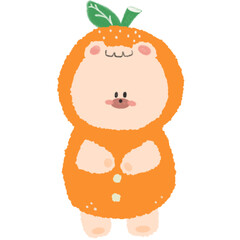 Bear with orange