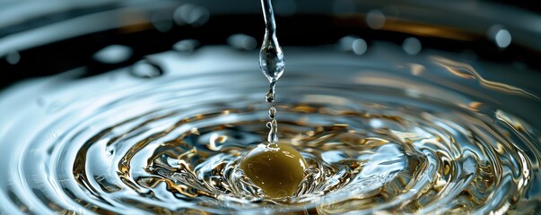 World cocktail day with beverage and glass idea. Martini with a droplet creating circular patterns.
