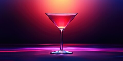 World cocktail day with beverage and glass idea. Colorful cocktail in a glass against a vibrant backdrop.