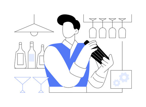 Making a perfect cocktail isolated cartoon vector illustrations.