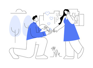 Getting engaged isolated cartoon vector illustrations.