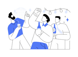 Bachelor party isolated cartoon vector illustrations.