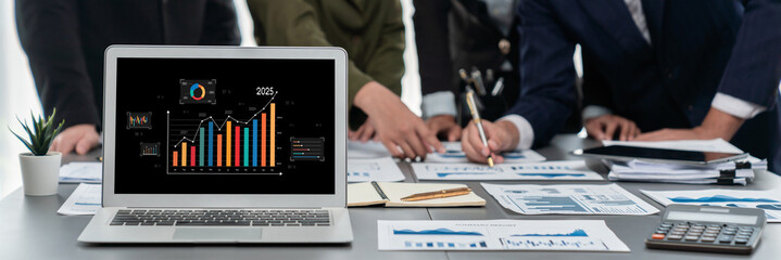 Business data dashboard provide business intelligence analytic for marketing strategy planning...