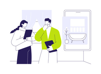 Living room design abstract concept vector illustration.