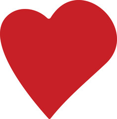 Red heart symbol, Love heart sign icon, love symbol vector. Hand drawn style.