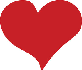 Red heart symbol, Love heart sign icon, love symbol vector. Hand drawn style.