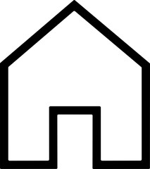 House or home symbol. homepage of real estate object and house black icon. home icon in line style for apps and websites