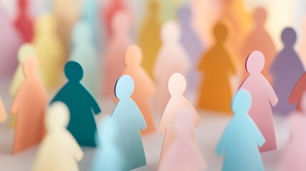 Colorful paper cutouts represent community and diversity in a creative display