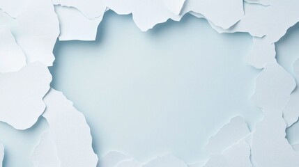 Obraz premium Torn paper edges revealing a soft blue background creating an artistic and creative composition
