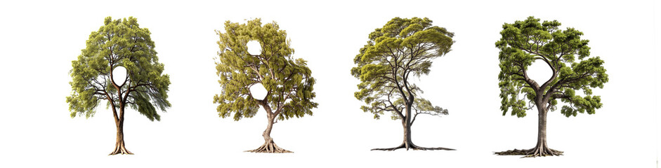 Alphabet Trees A, B, C, D: Letters Formed by Nature
