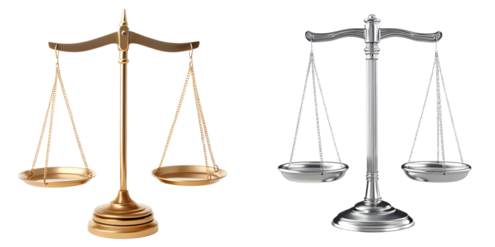 Golden fair scales symbolizing justice and equality on wooden table with legal documents and coins, balanced concept for law, business ethics, financial fairness, and natural equilibrium.