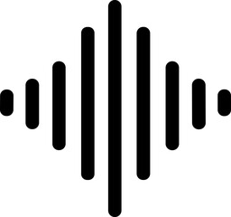 Sound wave icon. Analog and digital audio signal and graph. Music equalizer. Interference voice recording. High frequency radio wave. Vector illustration.