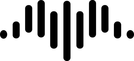 Sound wave icon. Analog and digital audio signal and graph. Music equalizer. Interference voice recording. High frequency radio wave. Vector illustration.