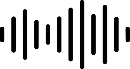 Sound wave icon. Analog and digital audio signal and graph. Music equalizer. Interference voice recording. High frequency radio wave. Vector illustration.