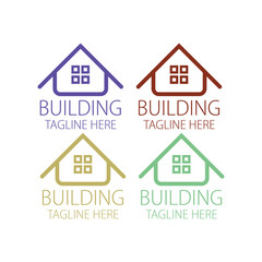 Real estate and home buildings logo icons template design, Real estate and home buildings logo icons template