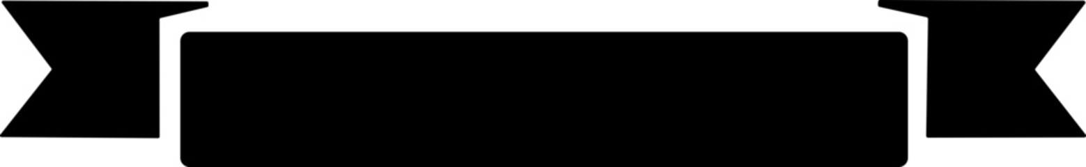 Obraz premium Ribbon banner. Simple black ribbons. Vector. Vintage Retro