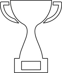 Trophy cup line icon. Champion trophy. Winner prize, champions realistic vector celebration winning concept. Education and sports first prize winner.