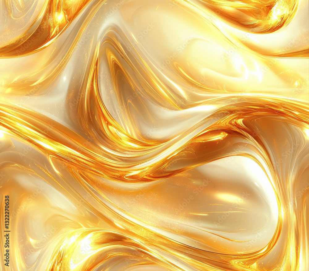 Poster radiant gold tones swirl in mesmerizing abstract pattern, creating luxurious feel, seamless pattern 