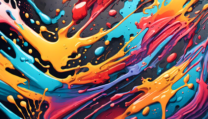 Vivid splashes of vibrant colors merging seamlessly