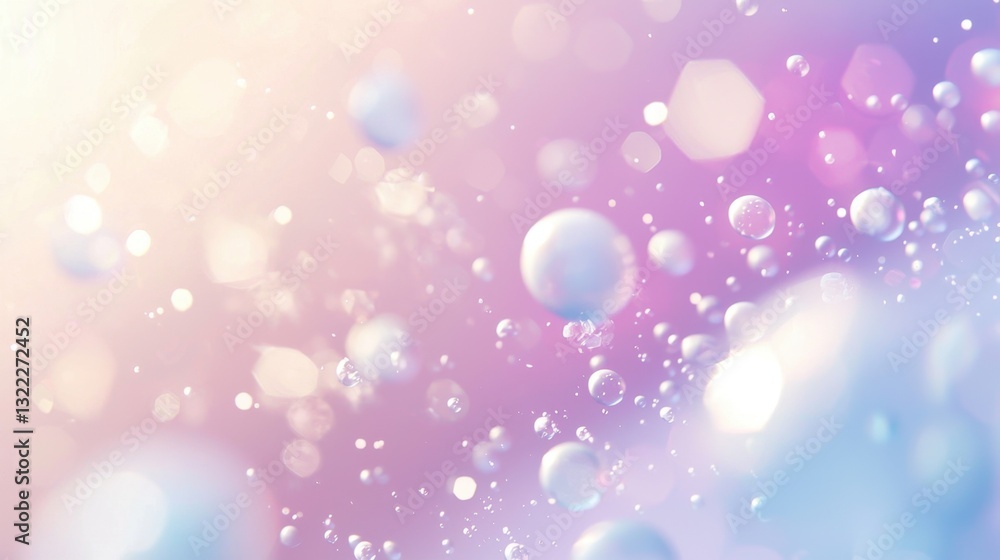 Aufkleber bubbles float gently in a pastel-colored background, creating a serene and whimsical atmosphere fill
