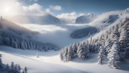winter landscape with snow