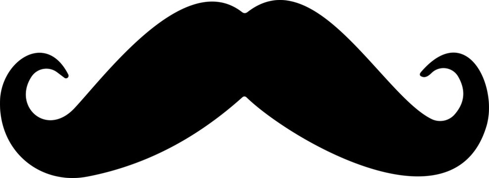 Black Mustache Silhouette – Vintage Facial Hair for Men | Hipster & Father’s Day Vector Icon