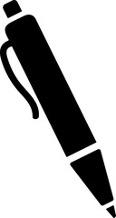 Writing pen icon flat. Artistic tool pen, pencil, marker vector illustration