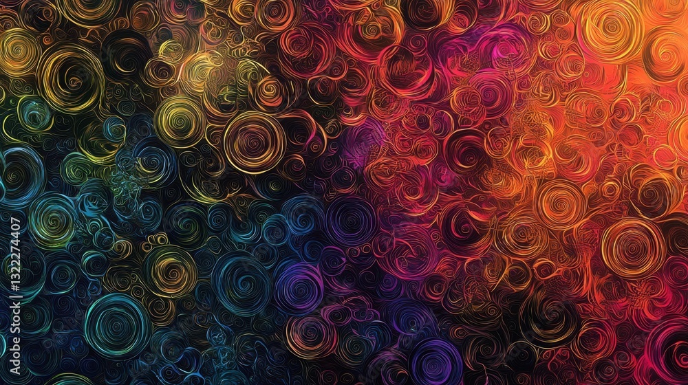 Poster bright, swirling patterns in various colors create an engaging abstract design. the composition feat