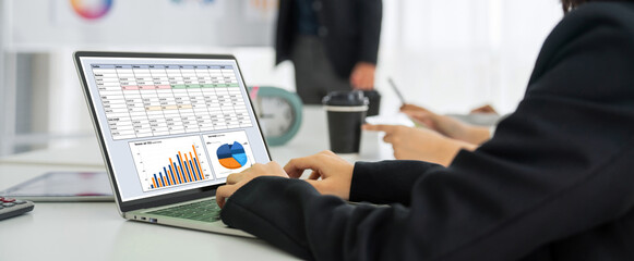 Business data dashboard provide business intelligence analytic for marketing strategy planning...