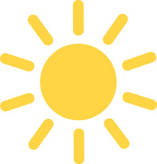 Sun icon vector symbol. Yellow sun star icon. Summer, sunlight, nature, sky sunset and sunrise,