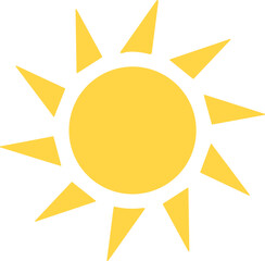 Sun icon vector symbol. Yellow sun star icon. Summer, sunlight, nature, sky sunset and sunrise,