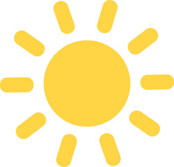 Sun icon vector symbol. Yellow sun star icon. Summer, sunlight, nature, sky sunset and sunrise,